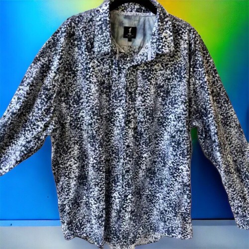 London Button Up Shirt Long Sleeves Flip Cuffs by 1 Like No Other Mens XXL Slim - Picture 13 of 13