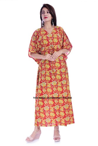 Robe Longue Caftan Indienne Violette – Coton Floral Fait Main, Taille Unique, Vintage