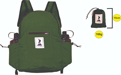 Backpack Olive Green Very Compact Parachute Material Hiking