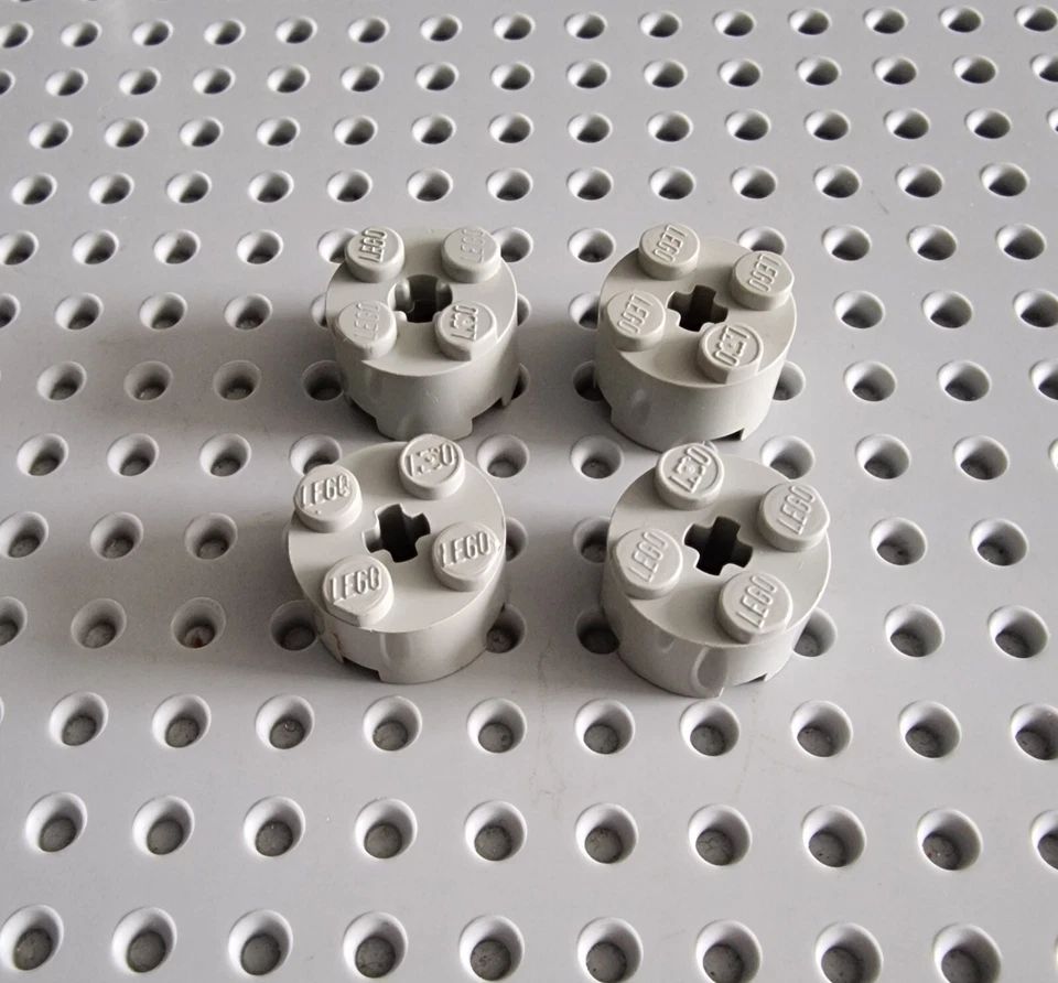 Lego Rundstein Baustein Hoch 4 Stück alt hellgrau gray brick 3941 R3 - Bild 1 von 1