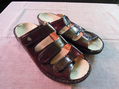 FINN COMFORT Pantoletten 39 Bordeaux für Einlagen Leder Innenlänge ca 25,5 cm