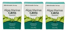 3 Grisi SEAWEED EXFOLIATING SOAP Scented 3.5oz Hand Bath Jabon Algas Marinas .