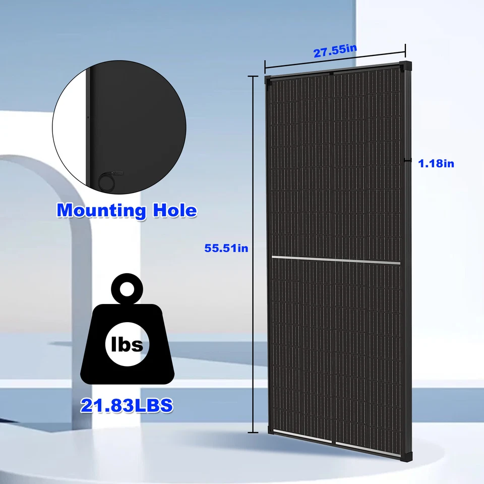 200W Watt Monocrystalline Solar Panel Kit 12V Battery Charger Home RV Off Grid - Image 4 of 4