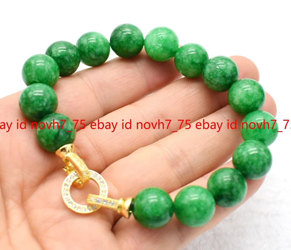 Natürlich 8/10/12mm Mehrfarbig Rund Edelstein Rund Perlen Armband 19cm - Bild 3 von 4