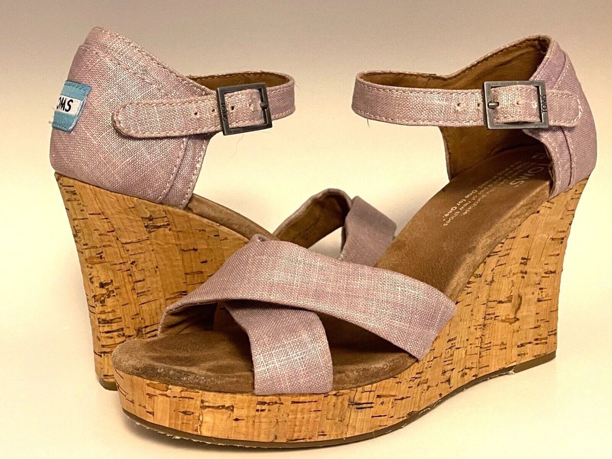 Toms strappy best sale wedge