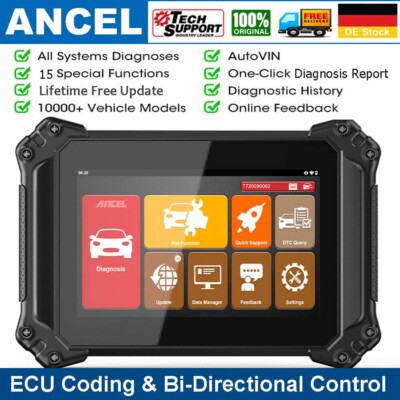 Ancel V6 Bi-directional KFZ OBD2 Scanner Diagnosegerät Full Systems ECU Coding