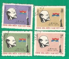 Product Image: Vietnam North Vietcong 1970 year used stamps Michel # Vietcong 23-26 Lenin
