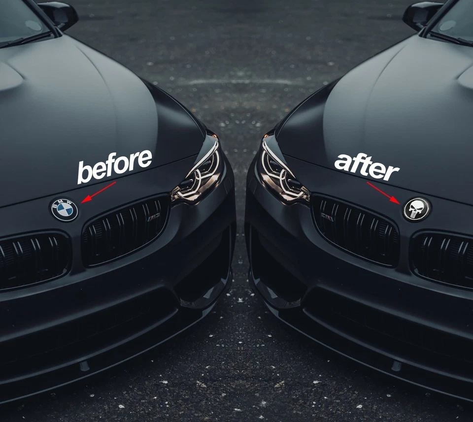 Kompatibel mit BMW Emblem 82mm / 74mm Haube Vorne Hinten Motorhaube Kofferraum - Bild 3 von 4