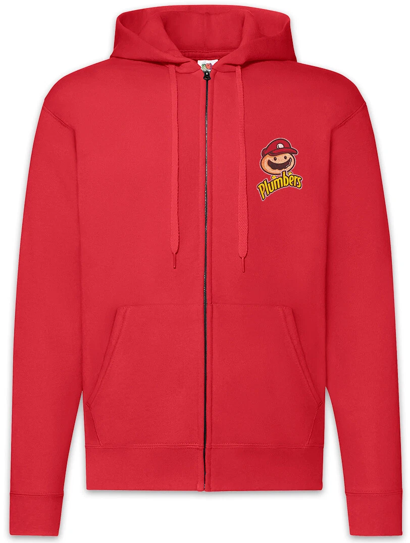Super Plumbers Zipper Hoodie Super Fun Mario Geek Nerd Gamer Games Gaming