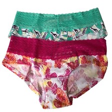 VICTORIA'S SECRET LOW RISE HIP HUGGER COTTON PANTY LOT OF 2 XSM NWT
