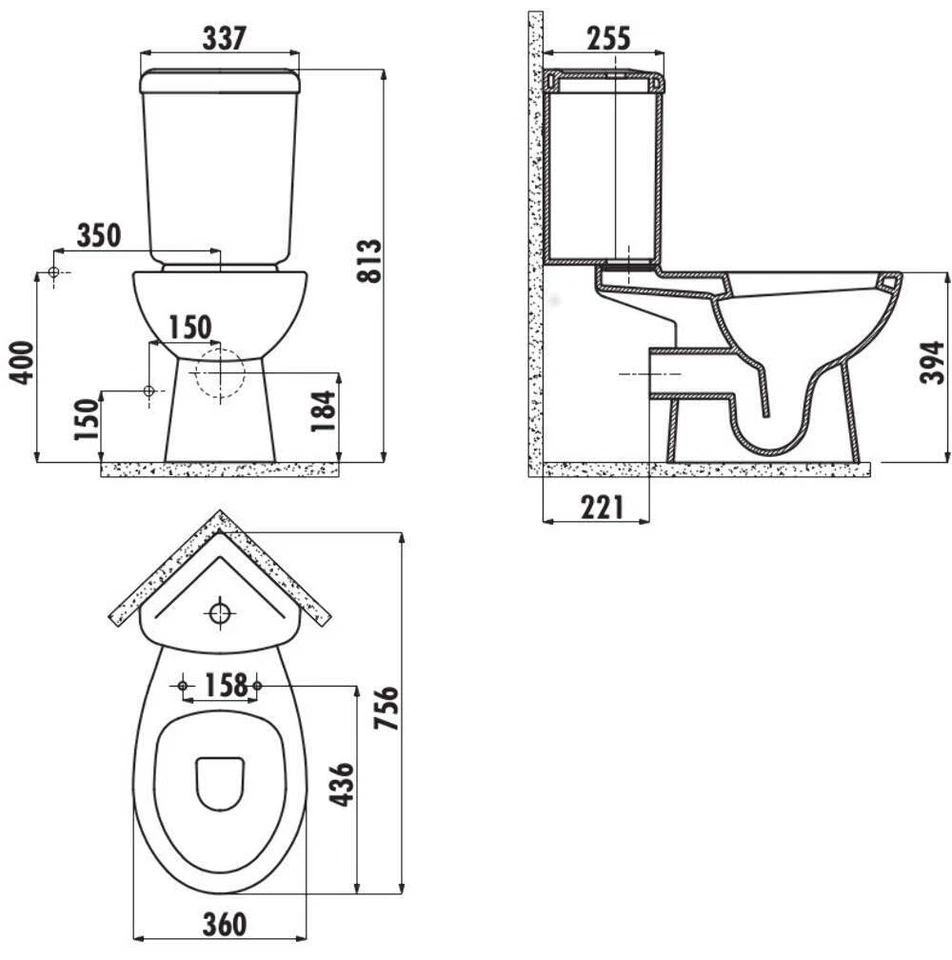 Mini Corner Combined Bidet Toilet With Soft Close Seat - Image 4 of 4