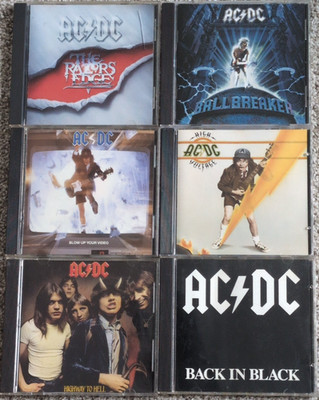 AC/DC 6 CD Lot: Razors Edge, Highway To Hell, Back in Black, Ball Breaker