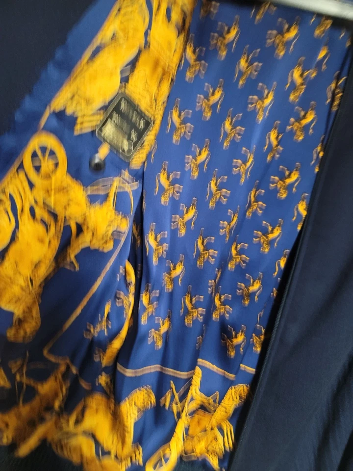 Beautiful Zilli Cashmere Jacket Blue w/ Garment Bag, 2 Collars - Image 2 of 4