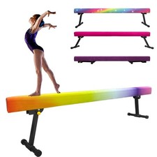 86 York 8ft Gymnastics Balance Beam,High Low Floor Beam for Kids/Adults Rainbow