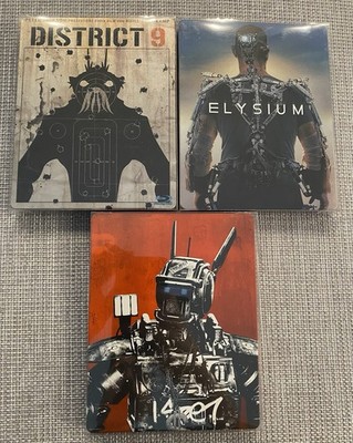 Elysium, Chappie u. District 9 Steelbook Offen Kleine Mängel