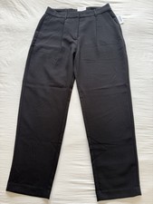 Old Navy High Rise Pleated Taylor Trouser Pants Womens L Black NWT