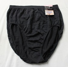 Bali Women's Comfort Revolution Seamless Hi-Cut Brief AR8 Black 10/11 NWT