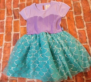 Disney Princess Little Mermaid Ariel Tutu Sweater Dress 4t Guc