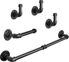 5 Pieces Industrial Pipe Bathroom Towel Rack Set, Bath Hardware Include 18 Inch