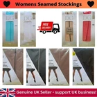 Womens Back Seamed Sheer Stockings 15 Denier Stiletto Heel Super Soft Nylon New
