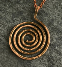 1 Pc Pure Copper Healing Spiral Pendant Locket, Jewelry Spiritual Kriya