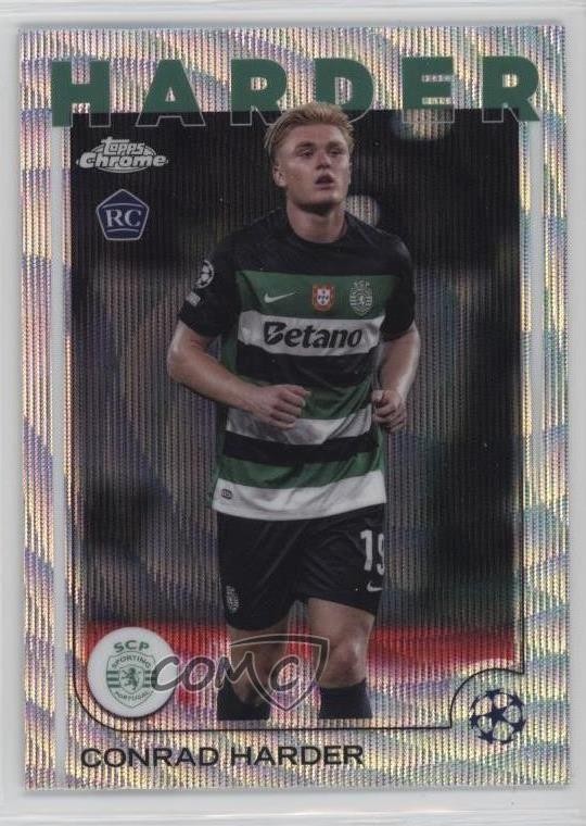 2024 Topps Chrome UEFA Club Competitions Wave Refractor Conrad Harder #177 1p48