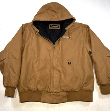 DRI DUCK Cheyenne Men’s XL Brown Canvas Work Jacket Hooded Quilt Lined