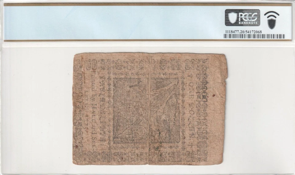 $1 American Revolution Continental Currency Fr. CC-11 Nov. 29, 1775 PCGS VF 20 - Image 2 of 4