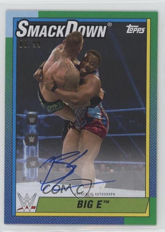 2021 Topps Heritage WWE Green 8/99 Big E #A-BE Auto 1i9