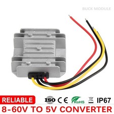 8-60V to 5V DC DC Step-Down Converter 10A 50W Buck Module Power Supply Car Tool