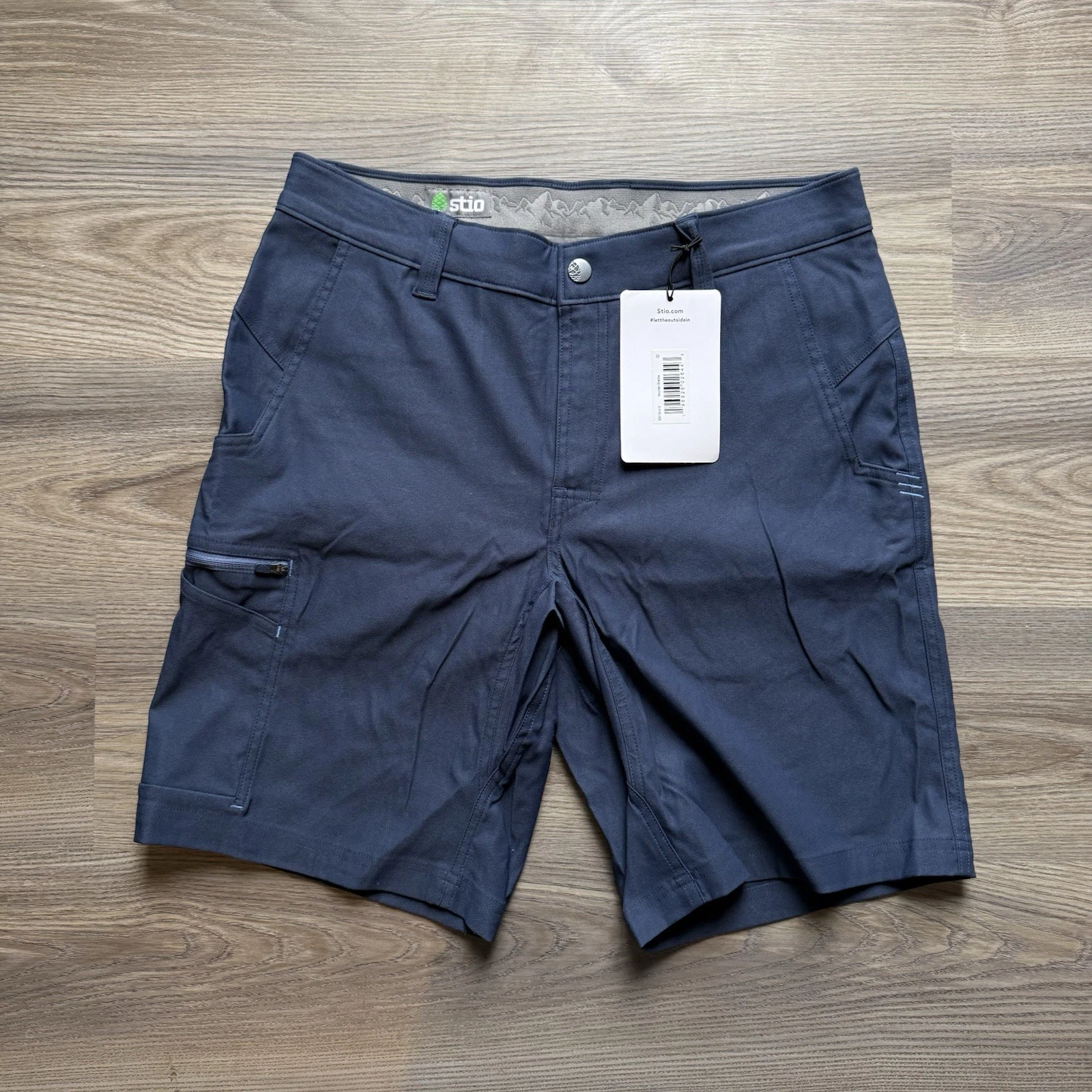 Stio Coburn Short Mens 32 Blue Mountain Shadow Stretch Outdoor Hiking Casual