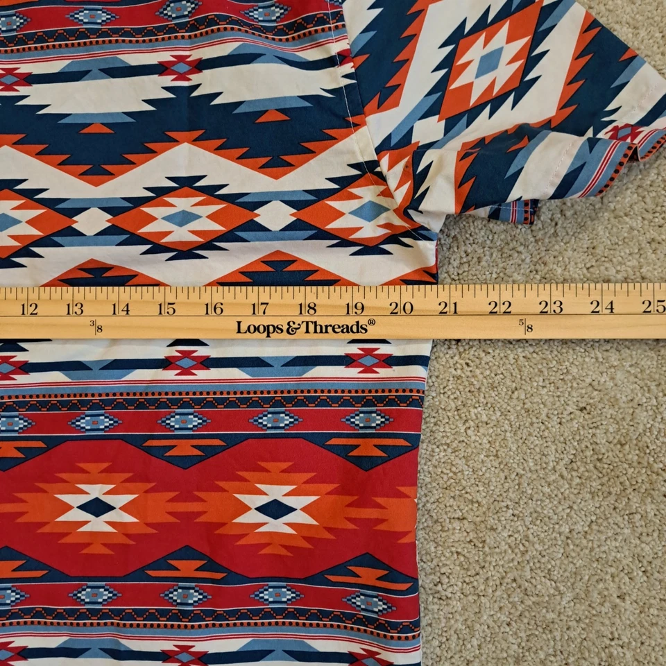 Forever 21 Shirt Mens Medium Aztec Southwest Short Sleeve Button Up - Image 3 of 4