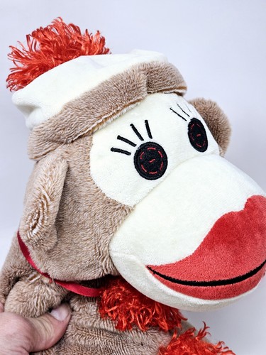 Daphne handgefertigte Socke Affe Golf Kopfbedeckung oder Handpuppe 14” x 8” sehr guter Zustand - Bild 5 von 10