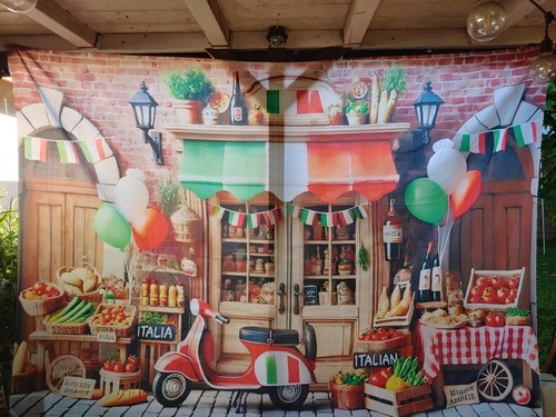 118 x 80 in. Fabric Italian Market Photography Backdrop Italy
