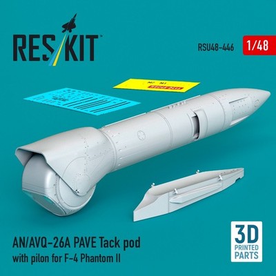 1/48 ResKit RSU48-0446 AN/AVQ-26A PAVE Tack pod with pilon for F-4 Phantom II 3D