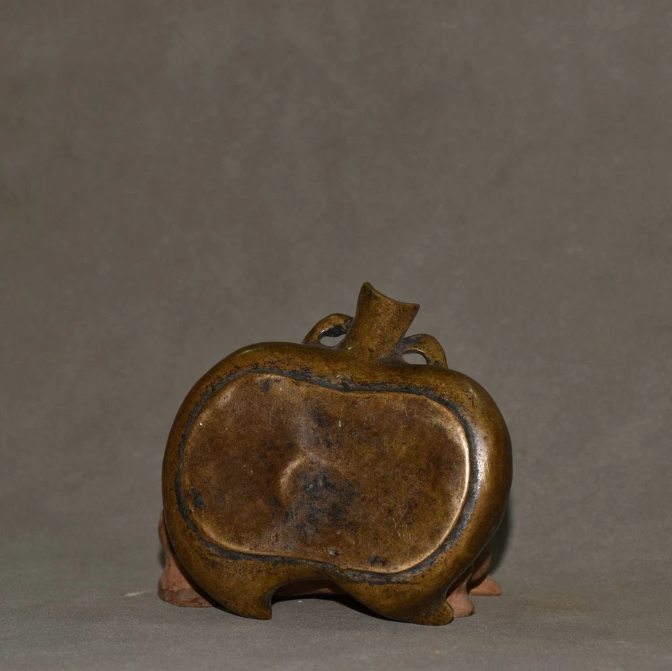 Cepillo de 4,7" China Antigua Colección Bronce Murciélago Melocotón Lavado Envío Gratis Foto 3 de 4