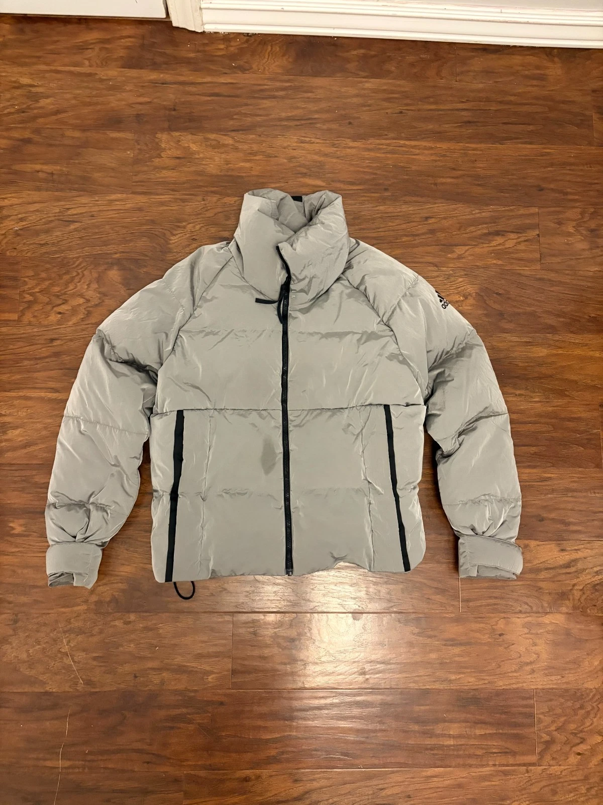 Adidas silver reflective puffer coat in a Women's Size XS