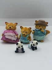 Lil' Woodzeez Tippytail Fox Family Dad Mom Son & Baby Lot of 4 Toy Playset