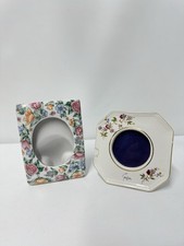 Job Lot 2 Vintage Floral Ceramic Photo Frames Shabby Chic