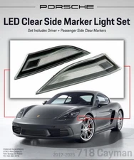 2017-2025 Porsche 718 Cayman LED Clear Side Marker Light Set 99163125505/ 506