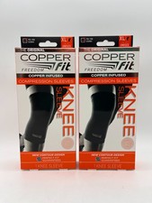 2x COPPER FIT ORIGINAL COPPER INFUSED COMPRESSION KNEE SLEEVE XLARGE NEW MR 1088