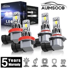 For Peterbilt 579 2013-2023 Led Headlight Combo 4x Bulbs Super Bright Cool White