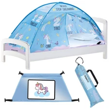 Educational Bed Tent for Kids Privacy Pop Up Sleeping Tent For Twin Size Mattres