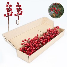LLZLL 32 Pack 6.5" Red Berry Stems Christmas Tree Decorations Picks