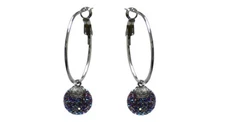 JCGY Small Hoop Earrings with BallDrop, BallDrop decked with shimmering crystals