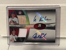 2011 Bowman Platinum Dual Autograph Relic /10 Ian Kinsler And Gordon Beckham
