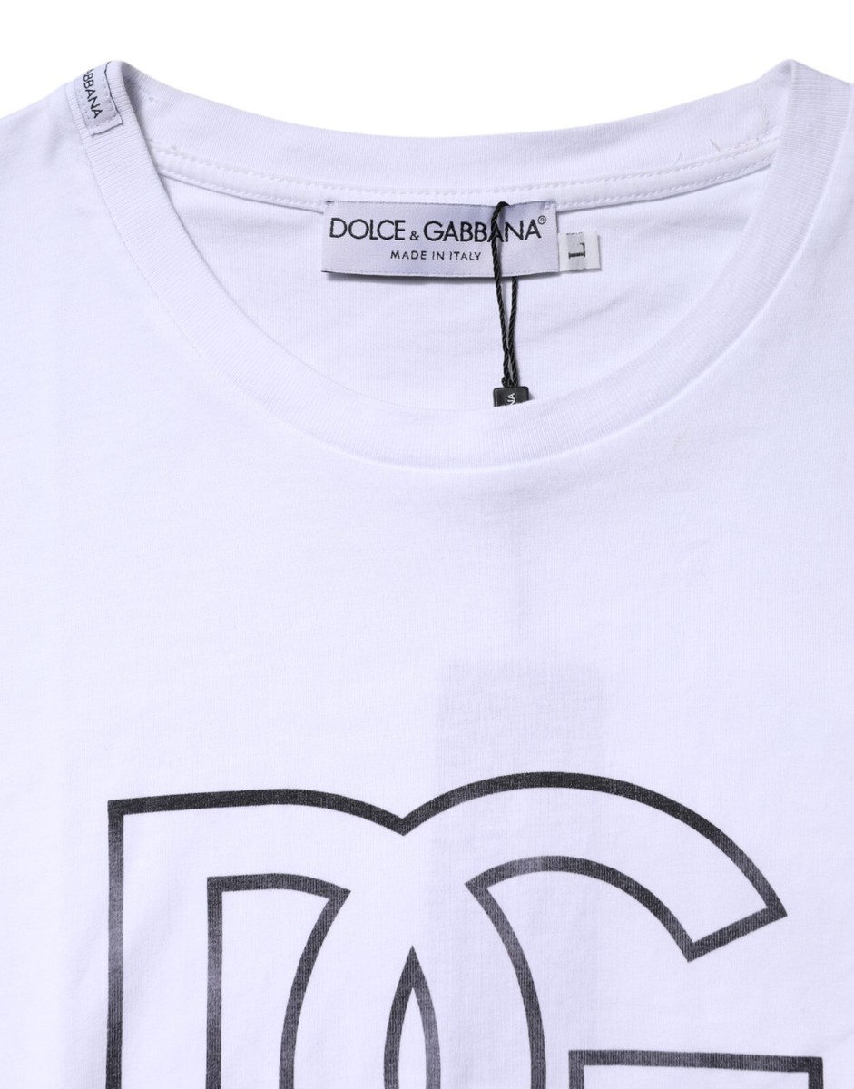 Dolce & Gabbana A20189A66888B956 関税送料込 DOLCE & GABBANA T-shirt White DG Logo Print Short Sleeves