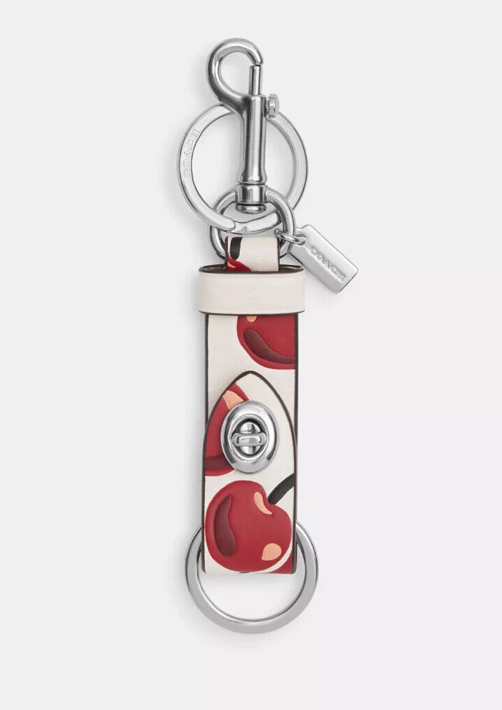 Coach Women's Cherry Print Trigger Snap Bag Charm / Key Rain