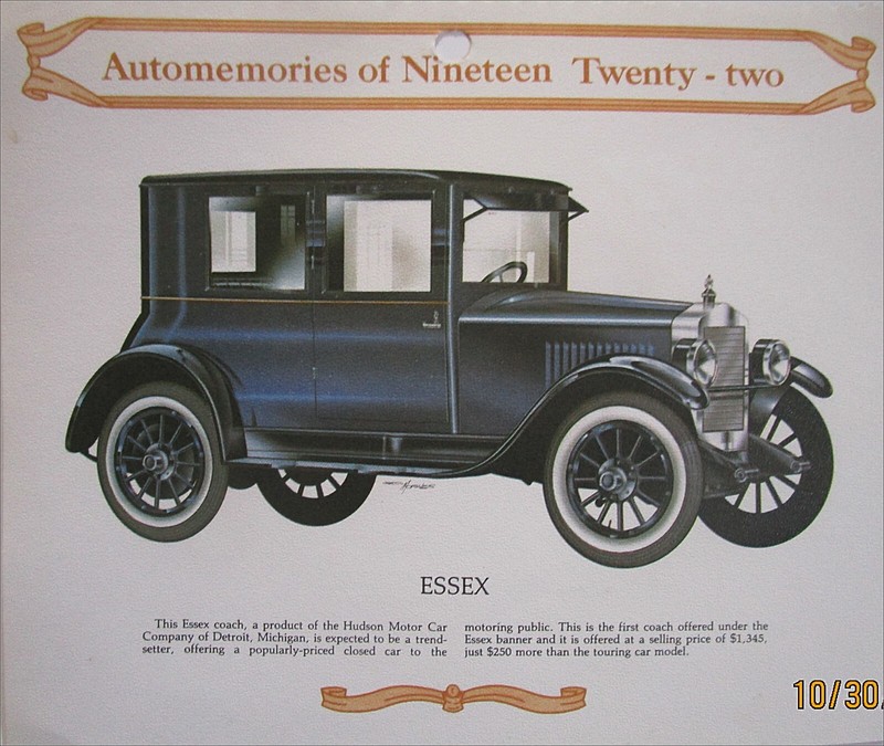 1922 Essex Coach car calendar print (black)