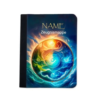 MAUS-DESIGN Zeugnismappe 4 Elemente personalisiert mit Name Urkundenmappe Dokumente A4+